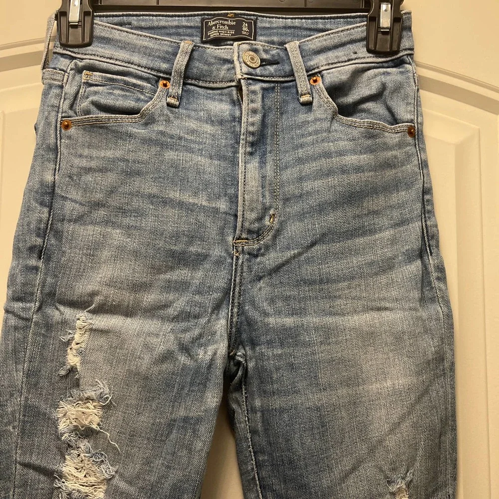Abercrombie & Fitch Simone Women's High Rise Super Skinny Denim Jeans Sz 24‎ 00R